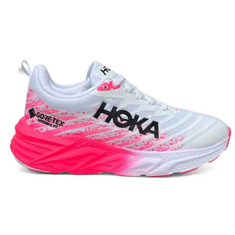 รองเท้าวิ่งผู้ชาย HOKA FITNESS RUNNING SPORTS สําหรับผู้ชายและผู้หญิง HOKA WHITE PINK