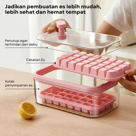 TSK SINGLE PRESSED ICE CUBE MOLD + SHOVEL / ICE CUBE MOLD / ICE CUBE CONTAINER / ICE CUBE MOLD + SHV