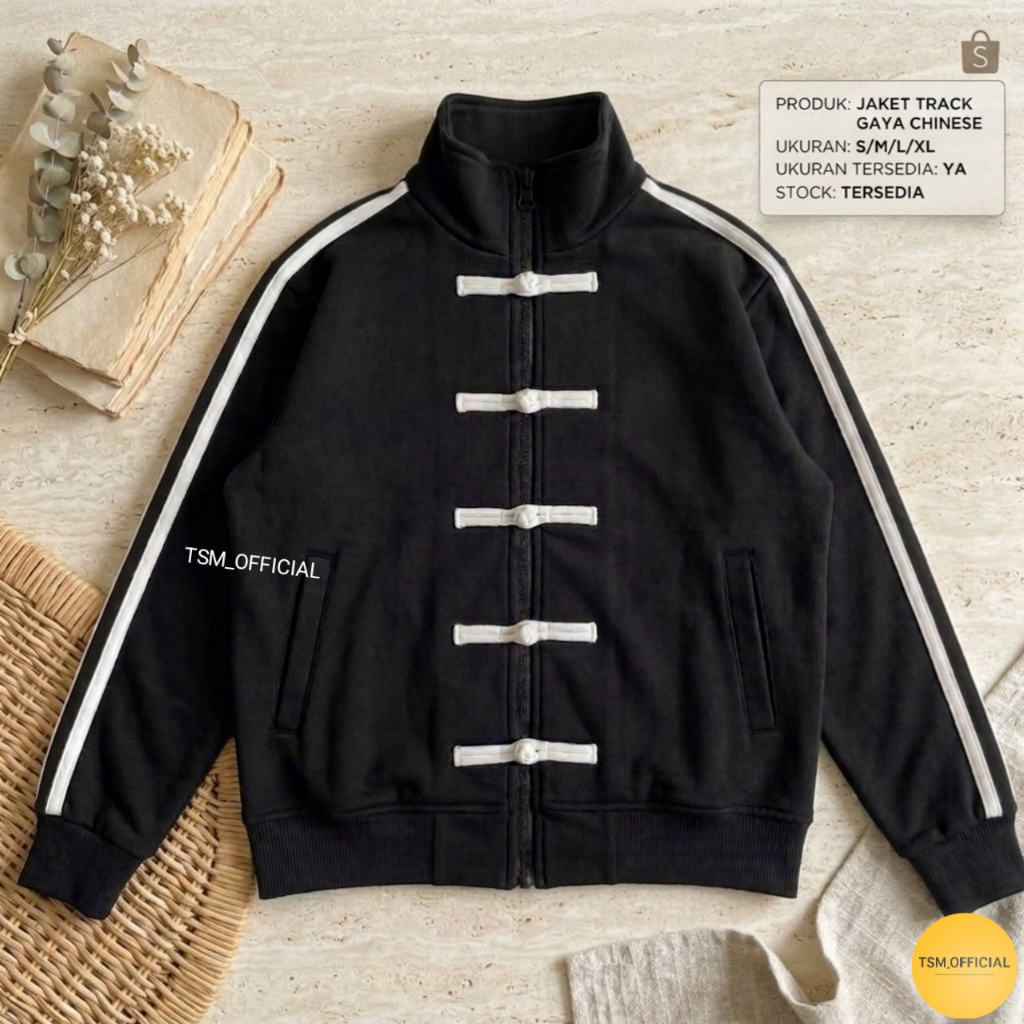 TSM Jacket cheongxam Track ผู้ชายผู้หญิงหนาสายคล้องคอรุ่นปุ่ม Shanghai Fulzipper สไตล์จีนแจ็คเก็ตรุ่