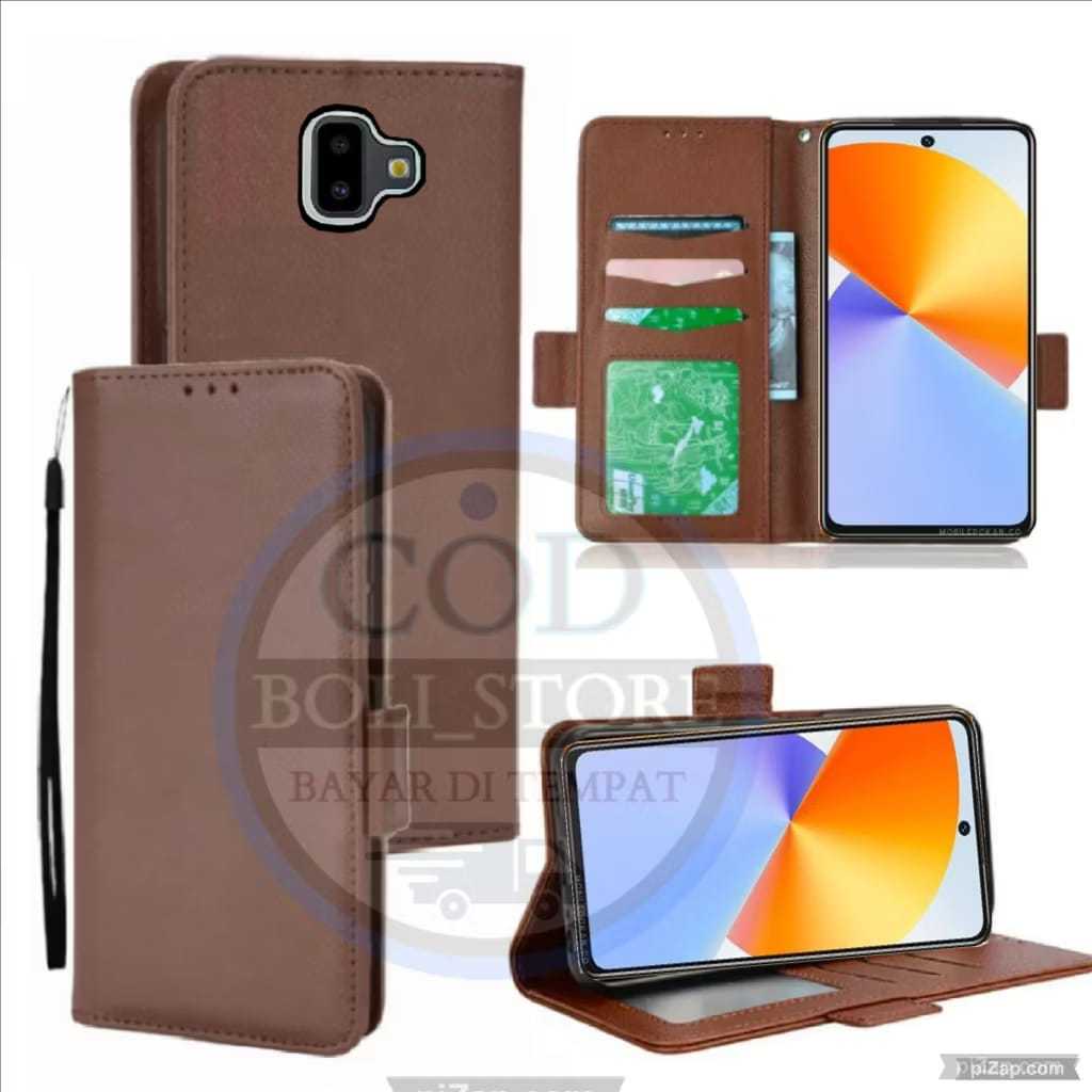 SAMSUNG GALAXY A8 2018 FLIP LEATHER CASE PREMIUM-FLIP WALLET CASE LEATHER สําหรับ SAMSUNG GALAXY J6