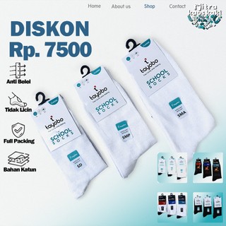 KAOS KAKI SEKOLAH PUTIH POLOS  BAHAN KATUN PE
