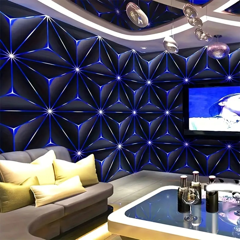 ใหม่ล่าสุดชุดผนังสําหรับ LIVING ROOM และ ROOM 3D GEOMETERIS MOTIF 4 เมตร X 45 ซม