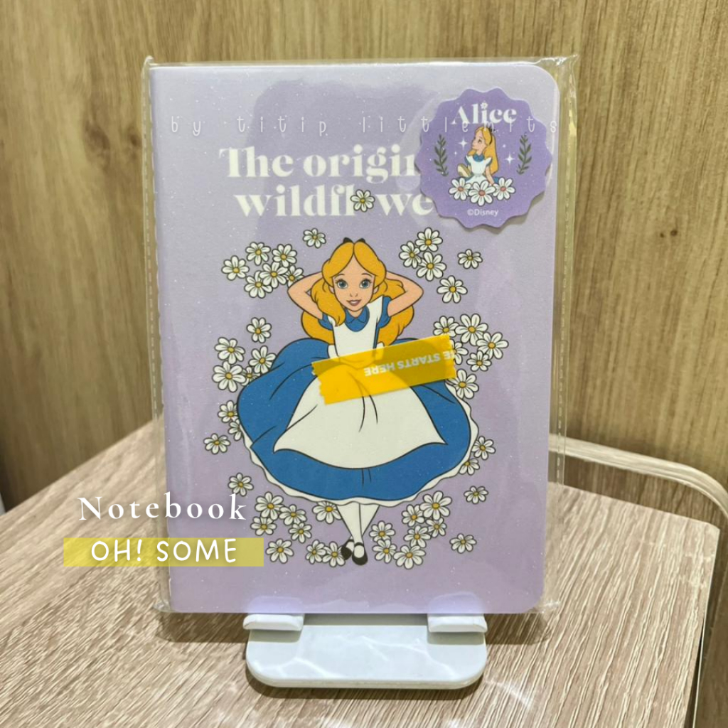 UNGU PHARE Disney Alice Notebook Paper Glitter Cover สีม่วง OH SOME