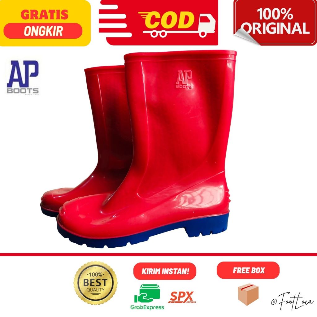 MERAH AP 2001 RED BLUE ไซส์ 22 - 24 CHILDRENS RUBBER BOOTS - AP BOOTS