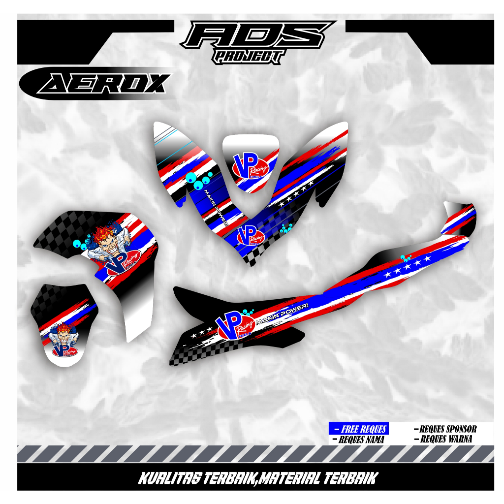 ADS50 DECAL AEROX FUL BODY ใหม่ล่าสุด VP RACING MOTIF