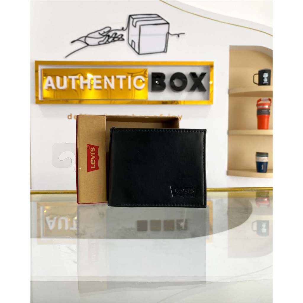 กระเป๋าสตางค์ผู้ชาย - กระเป๋าสตางค์หนัง Trifold สีดํา (RFID Protection)