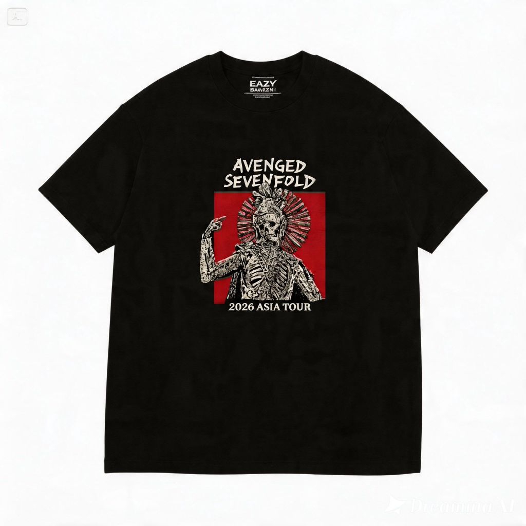 เสื้อยืด Avenged Sevenfold Tour Asia 2026 | เสื้อยืด A7X คอนเสิร์ต JIS | คอตตอน 24s สลิคปี้