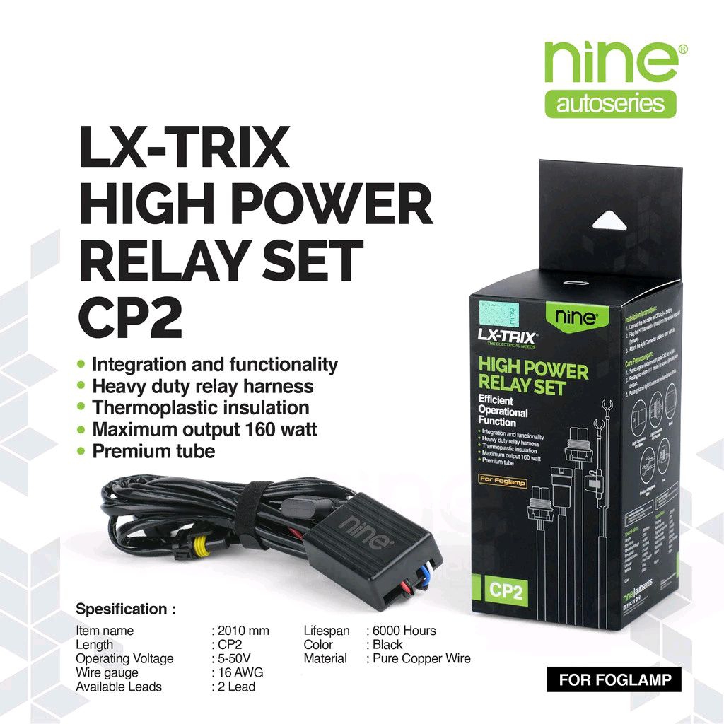 LX-TRIX รีเลย์บิล Foglamp H11 H8 H16 PNP รีเลย์ Foglamp สูงสุด 160W พรีเมี่ยม LX-TRIX CP2