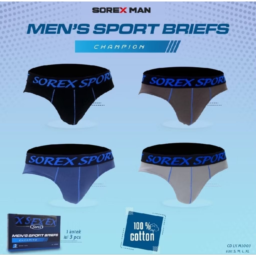 KATUN Sorex Man 3003 CD Sorex Man ชุดชั้นในผ้าฝ้ายผู้ชายกางเกงกีฬาผู้ชาย LK M 3003 - D...