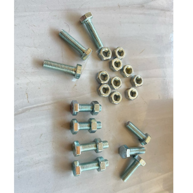 เนื้อหา: น็อต 20 ชิ้น + น็อต (M8X20mm)(M8X25mm)(M8X30mm) (คีย์ 13) ชุด HEXAGON BOLT & NUTS