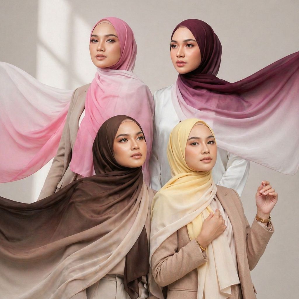 ผ้าพันคอ Pashmina Ombre / ผ้าคลุมไหล่ Ombre