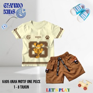 Setelan Anak Kaos dan Celana Jeans Usia 1-8 Tahun Unisex Motif One Piece Series