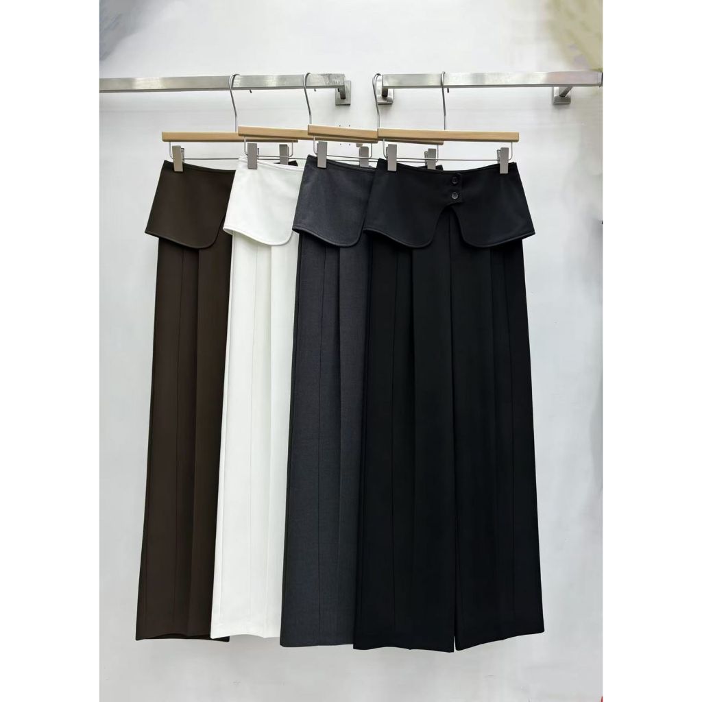 KATUN กางเกงทํางานอย่างเป็นทางการผ้าฝ้ายพร้อมเข็มขัดถอดได้ C09