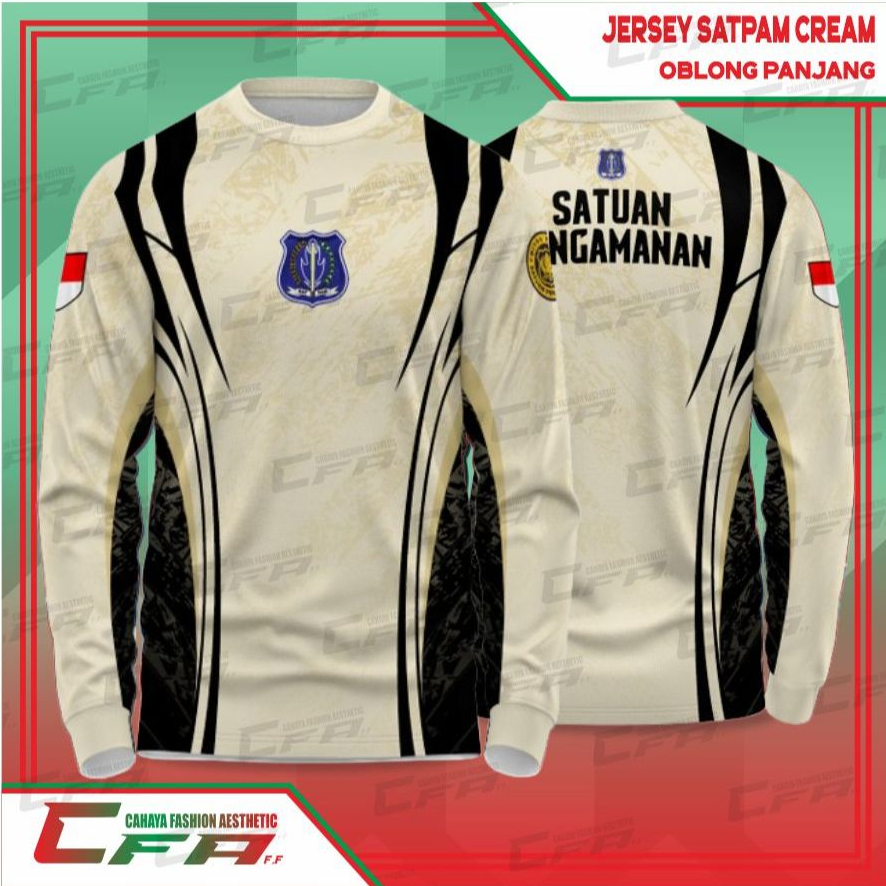 CFA SATPAM JERSEY CREAM OBLONG แขนยาว DRYFIT MILANO พิมพ์เต็ม UNISEX SPORTY กีฬาเสื้อผ้า