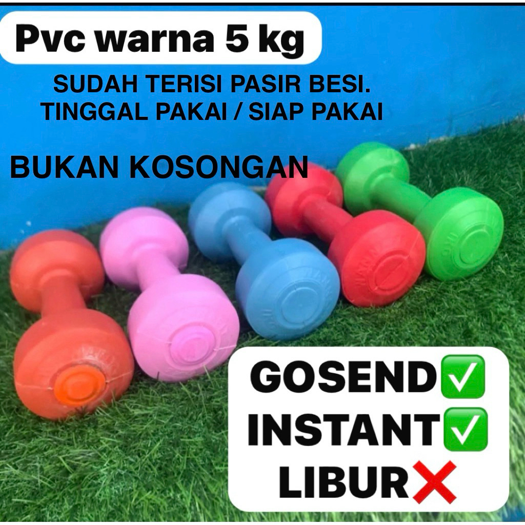 DUMBBLE 5 KG DUMBBELL พลาสติก PVC BARBEL WEIGHT TRAINING EQUIPMENT DUMBLE ดัมเบล ดัมเบล ดัมเบล ดัมเบ