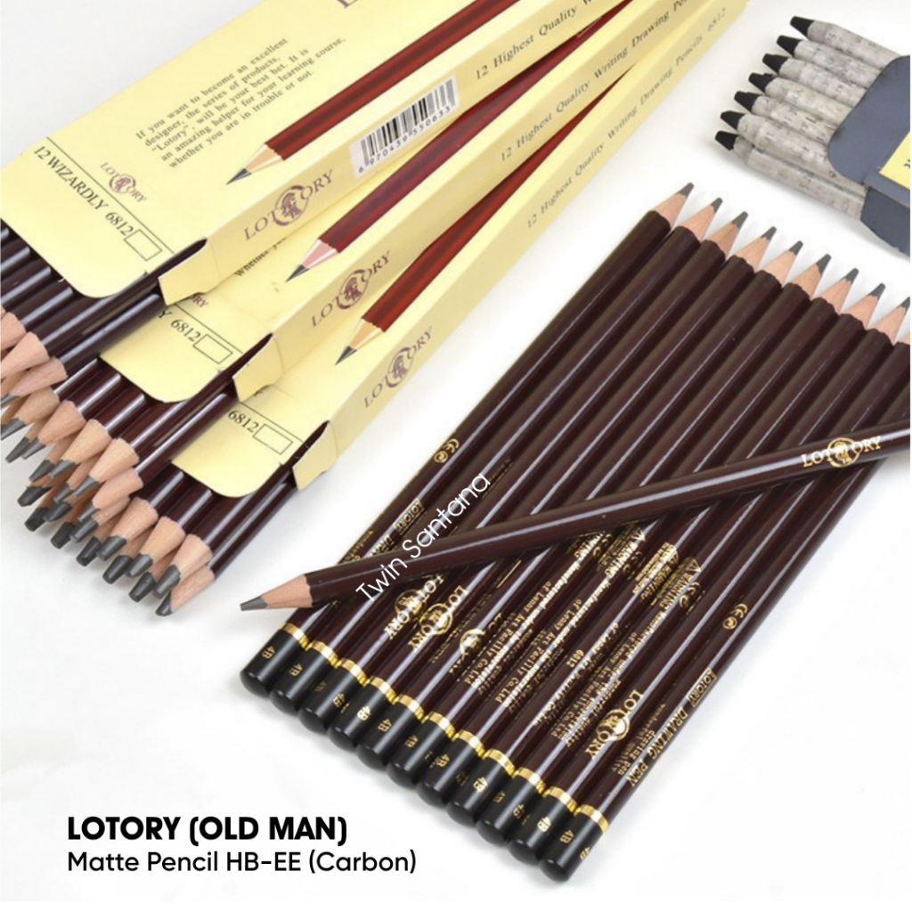 LOTORY Sketch & Carbon Pencil Old Man Series - ดินสอเขียนแบบมืออาชีพ (HB 6B 8B 14B EE Carbon)