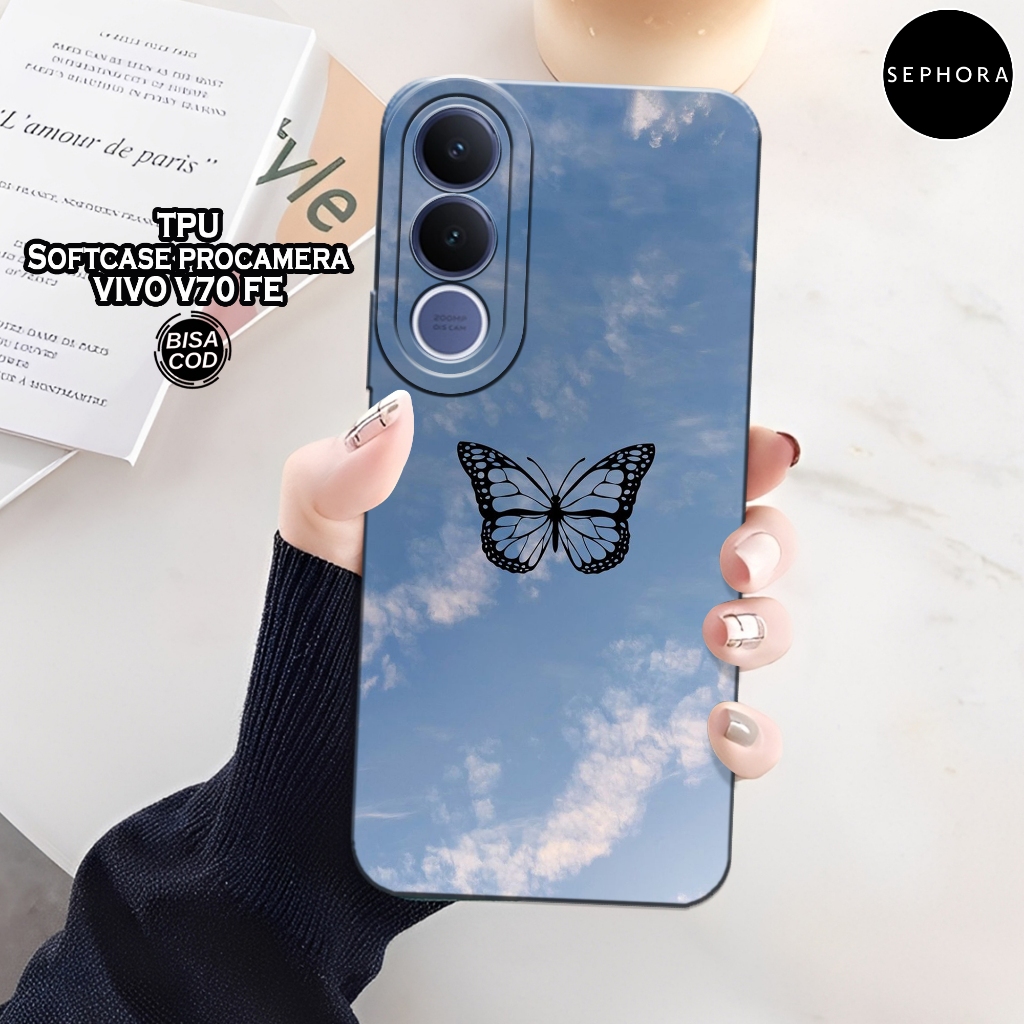 เคส HP ล่าสุด VIVO V70 FE 2026 - เคสแฟชั่นผีเสื้อ - เคส VIVO V70 FE 2026 Softcase - เคสกล้อง Pro - เ