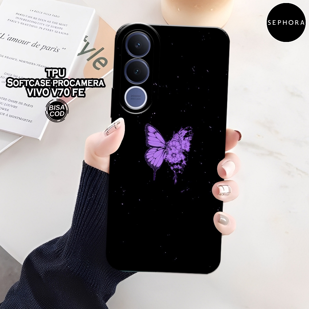 เคส HP ล่าสุด VIVO V70 FE 2026 - เคสแฟชั่นผีเสื้อ - เคส VIVO V70 FE 2026 Softcase - เคสกล้อง Pro - เ