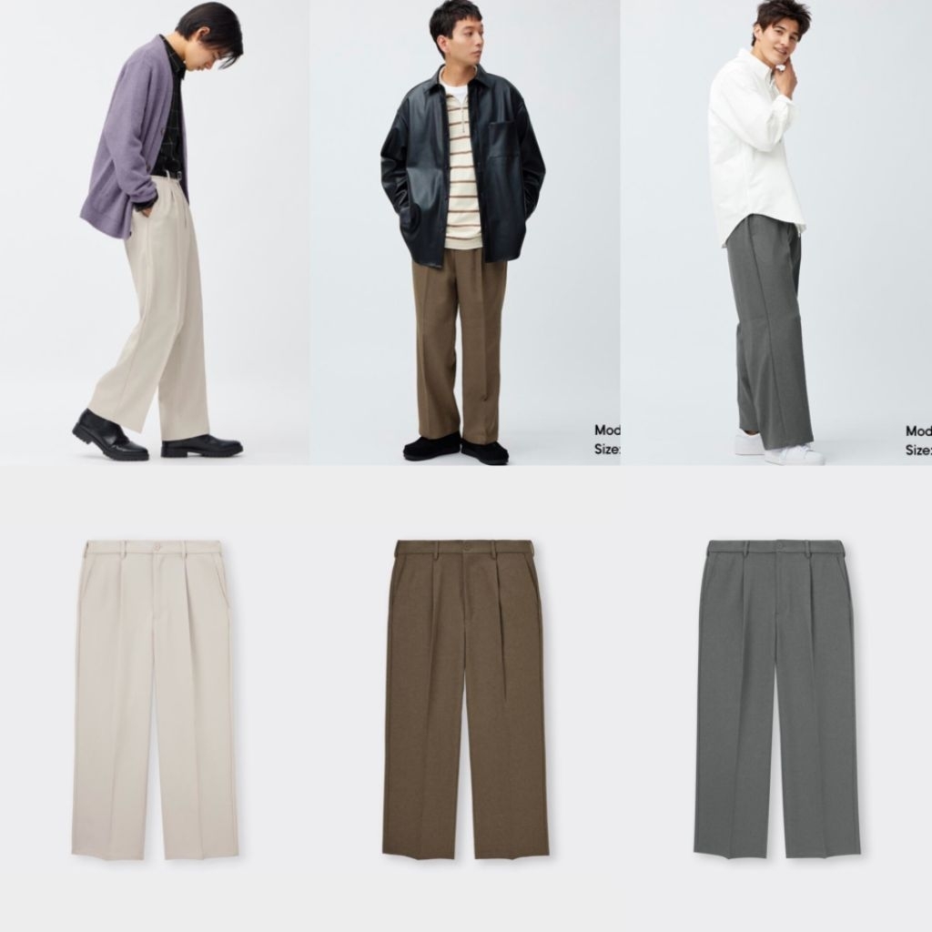 GU Baggy Slacks Original | กางเกงขายาวทรงตรงกว้าง Unisex