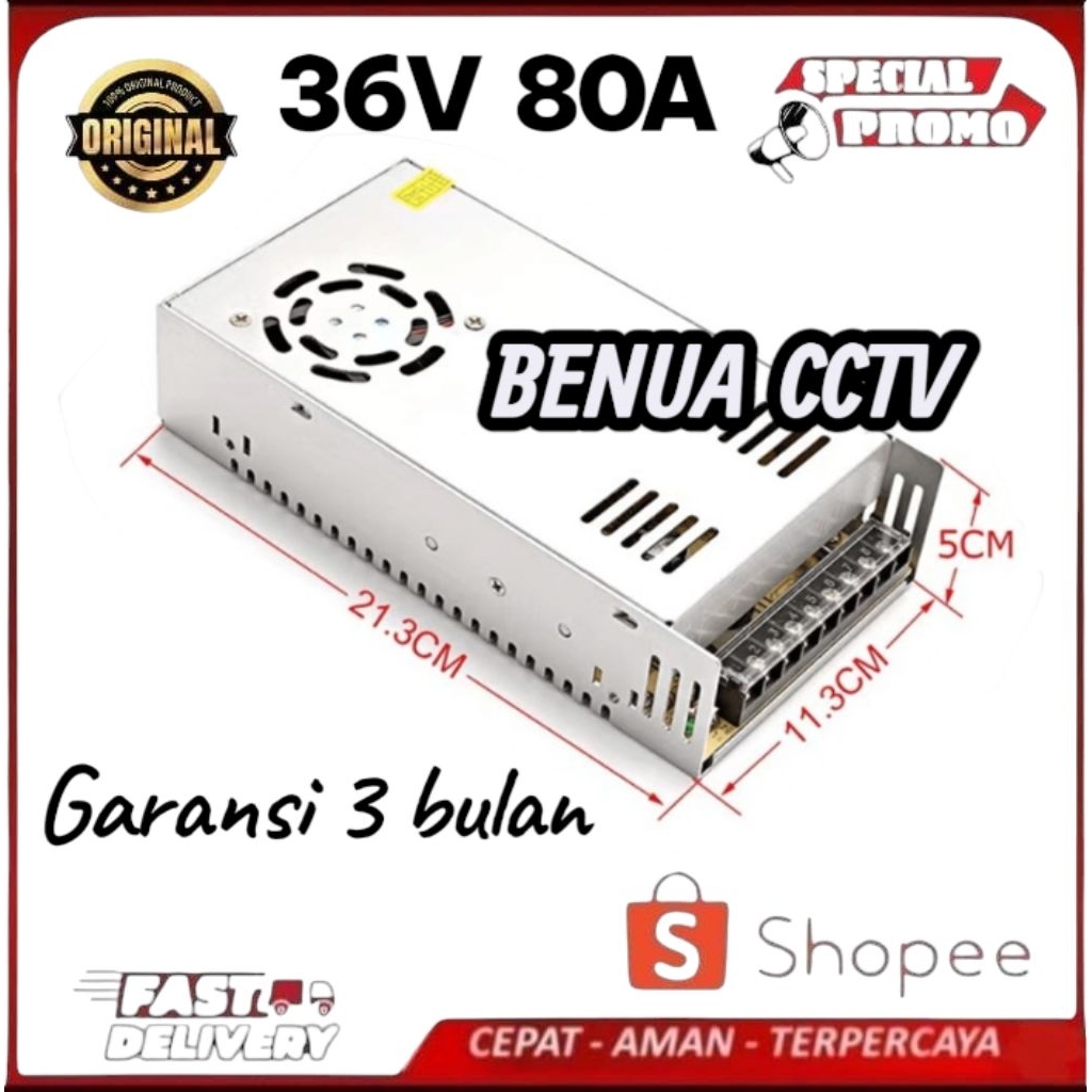 พาวเวอร์ซัพพลาย 36V 80A สวิตชิ่ง PSU 36 โวลต์ 80A