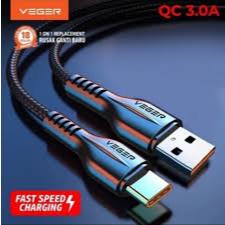 สายเคเบิลข้อมูล Micro USB Veger 100 ซม. - ชาร์จเร็ว 3A, QC 3.0 ที่รองรับ