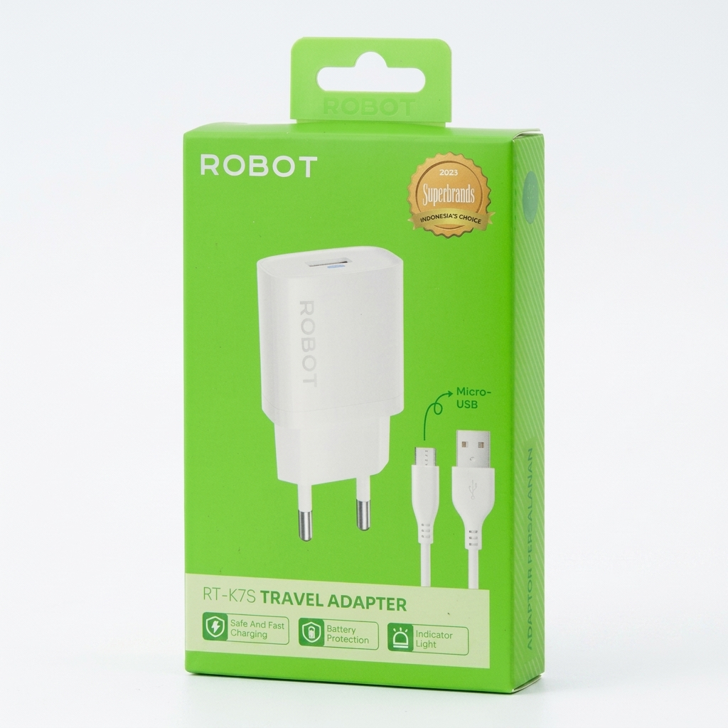 RT-K7 Charger ROBOT Fast สายชาร์จ Micro USB Original Casan Quick Charge Dual rtK4s rtK6s rtK7 rtK7s 