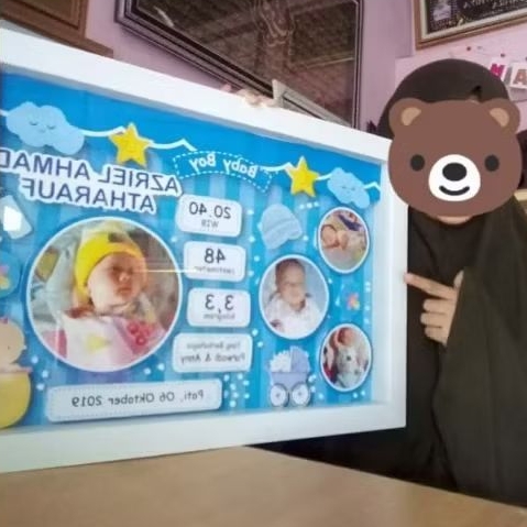 กระจกไม่มี!! Biodata Baby 15R Birth Frame ป้ายชื่อเด็ก Biodata Baby Pop Up และ 3D ทารกแรกเกิด