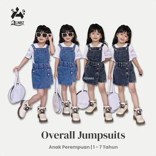 Alnaaz - Overall Rok Celana Jeans Set (2 in 1) Ariana Overall Baju Kaos Anak Perempuan