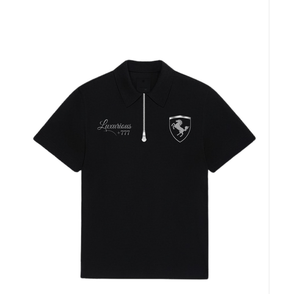 HORSE NIGHT LUXURIOUS ZIPPER POLOSHIRT - SEVEN CLUB