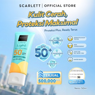 [PROMO] [Oily Skin Friendly] Ultra Light Daily Sunscreen SPF 50+ PA++++ [Water Based] Meresap 20an Detik (Super Ringan) dengan 7X Ceramide 9X Hyaluronic Acid & No Whitecast [Lolos Uji Invivo Invitro]
