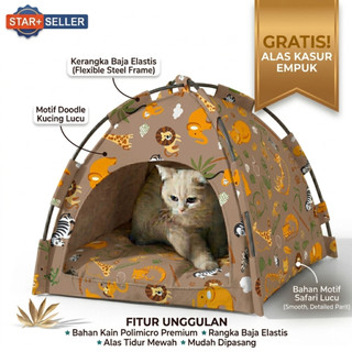 tenda kucing free kasur 45x45 tempat tidur dan matras