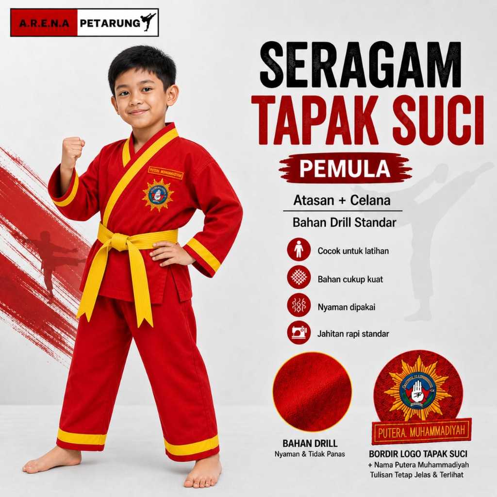 HOLY TAPAK UNIFORM + BELT / SILAT UNIFORM / HOLY TAPAK CLOTHES / HOLY TAPAK - นักสู้