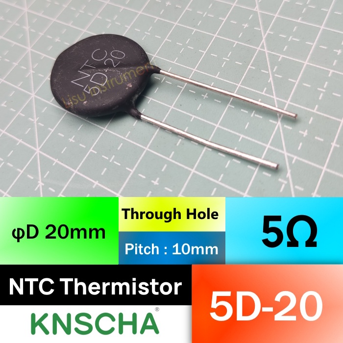 NTC 5D-20 Power Thermistor Radial Leaded 5D20 Through Hole 5R D=20mm P=10mm