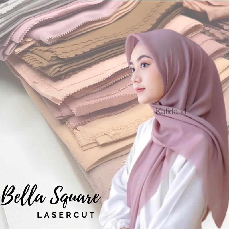 แพ็คเกจ 10 ชิ้น POLYCATTON BELLA SQUARE PREMIUM NECI SQUARE HIJAB 4 ด้าน