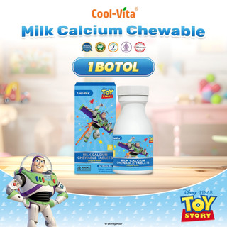 Coolvita Milk Calcium Chewable Tablets Original Flavor 1 Botol - Suplemen Kesehatan Tablet Kunyah Kalsium dengan Susu New Zealand Original & BPOM untuk Kesehatan Tulang, Otot & Gigi