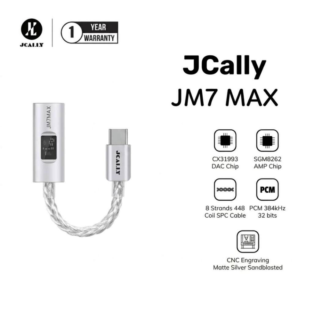JCALLY JM7MAX / JM7 MAX CX3193 อะแดปเตอร์ดองเกิลแบบพกพา USB DAC / AMP