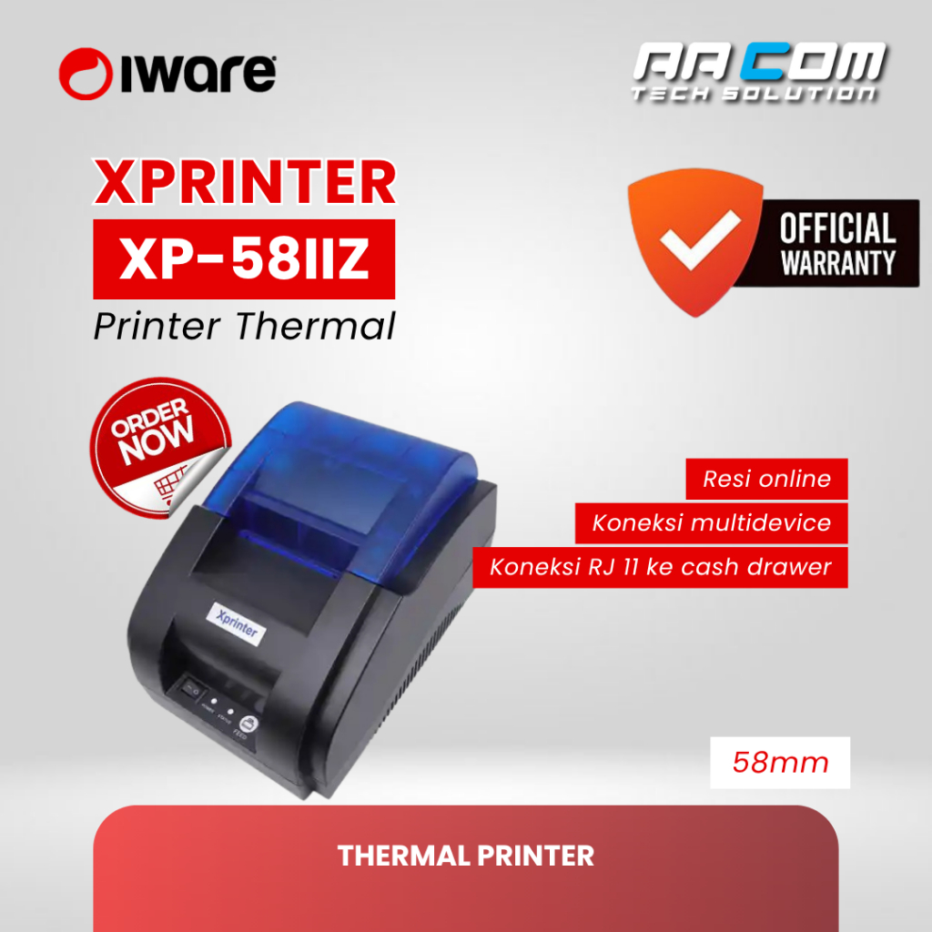 XPRINTER SPRINTER XP-58IIZ บลูทูธหลายอุปกรณ์ 58 มม. THERMAL PRINTER RJ11 ANDROID & IOS