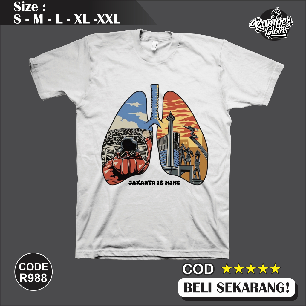 Distro is mine เสื้อยืด - เสื้อยืด Persija - Jakmania Cotton Combed 30s เสื้อยืดพรีเมี่ยม R988