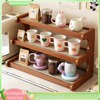 Rak Cangkir Rak Gelas Kopi Bahan Halal Rak Susun Serbaguna Rak Meja Rak Dapur Rak Bumbu Minimalis