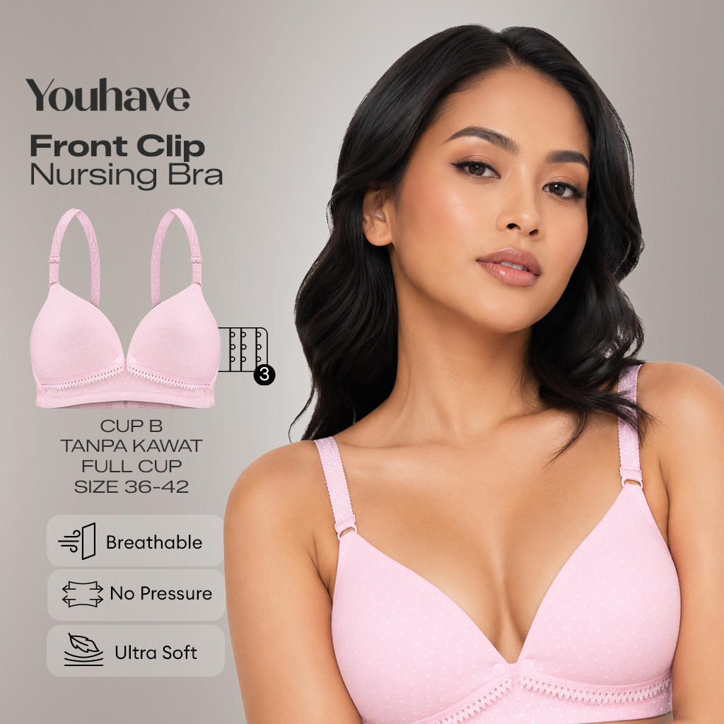 YouHave ( Youre ) Underwire Nursing Bra Front Hook Cup B Soft Maternity Nursing Bra Nursing Bra 1001