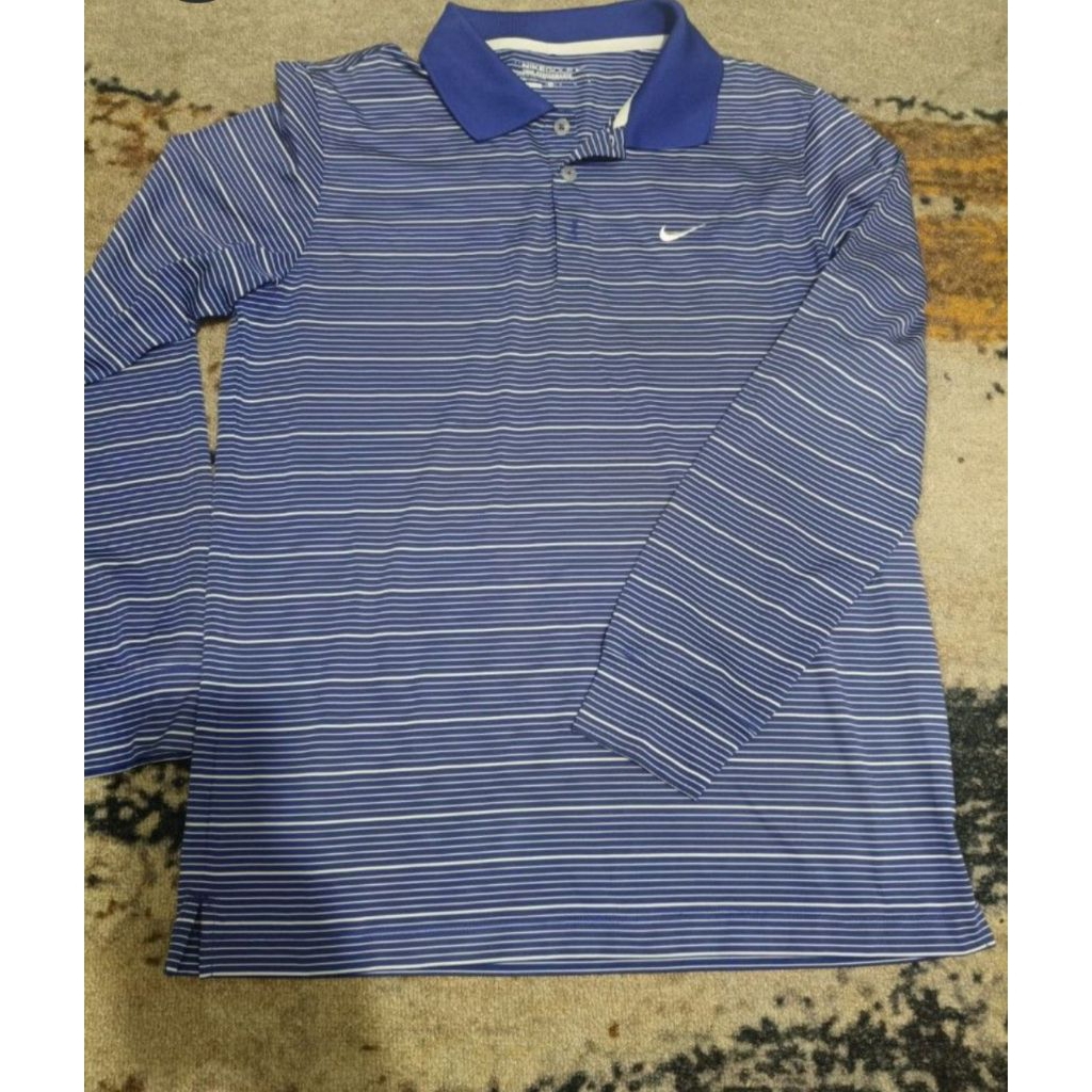 Nike golf striped long Sleeve เสื้อเชิ้ตคอปกผู้ชาย