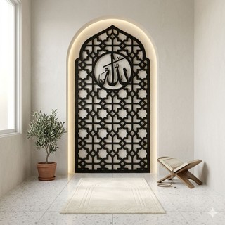 mihrab mushola rumah minimalis bahan plywood 3mm finishing halus