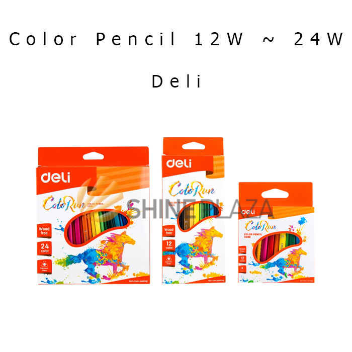 Deli Color Pencil 12 24 สี - ดินสอสีขนาดเล็ก Deli 12 สี EC09900 EC00100 EC00120