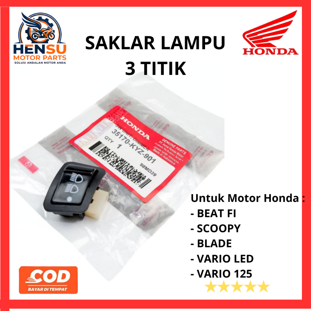 สวิตช์ beat fi 3 จุด / Vario สวิตช์ LED 35170-KYZ-901