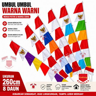 Bendera umbul umbul warna warni 8mata/daun