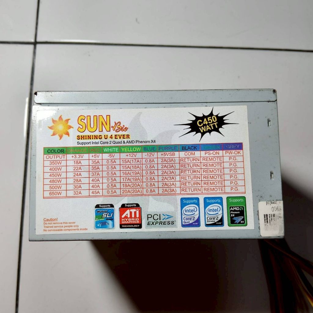 SUN 450W PC Power Supply ปกติที่สอง