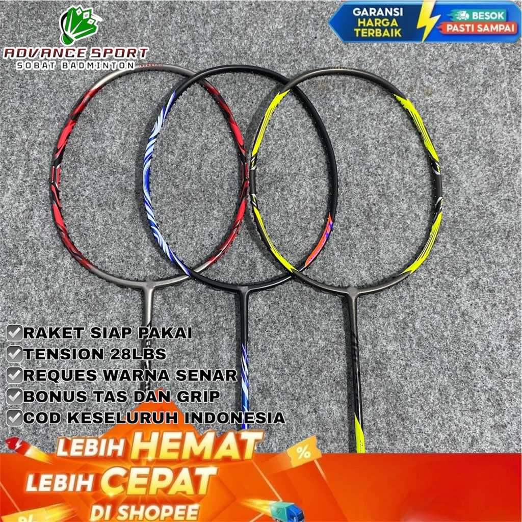 28 LBS FULL CARBON BADMINTON CKET พร้อมใช้พร้อมฝาครอบกระเป๋า BONUS และด้ามจับ