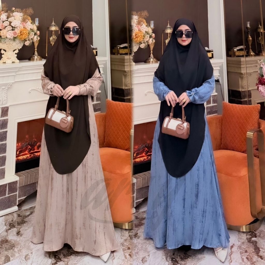 HELWA SYARQUEI BY ARSY HIJAB SET SYARI CADAR FRENCH KHIMAR ANTI UV SYARI PREMIUM