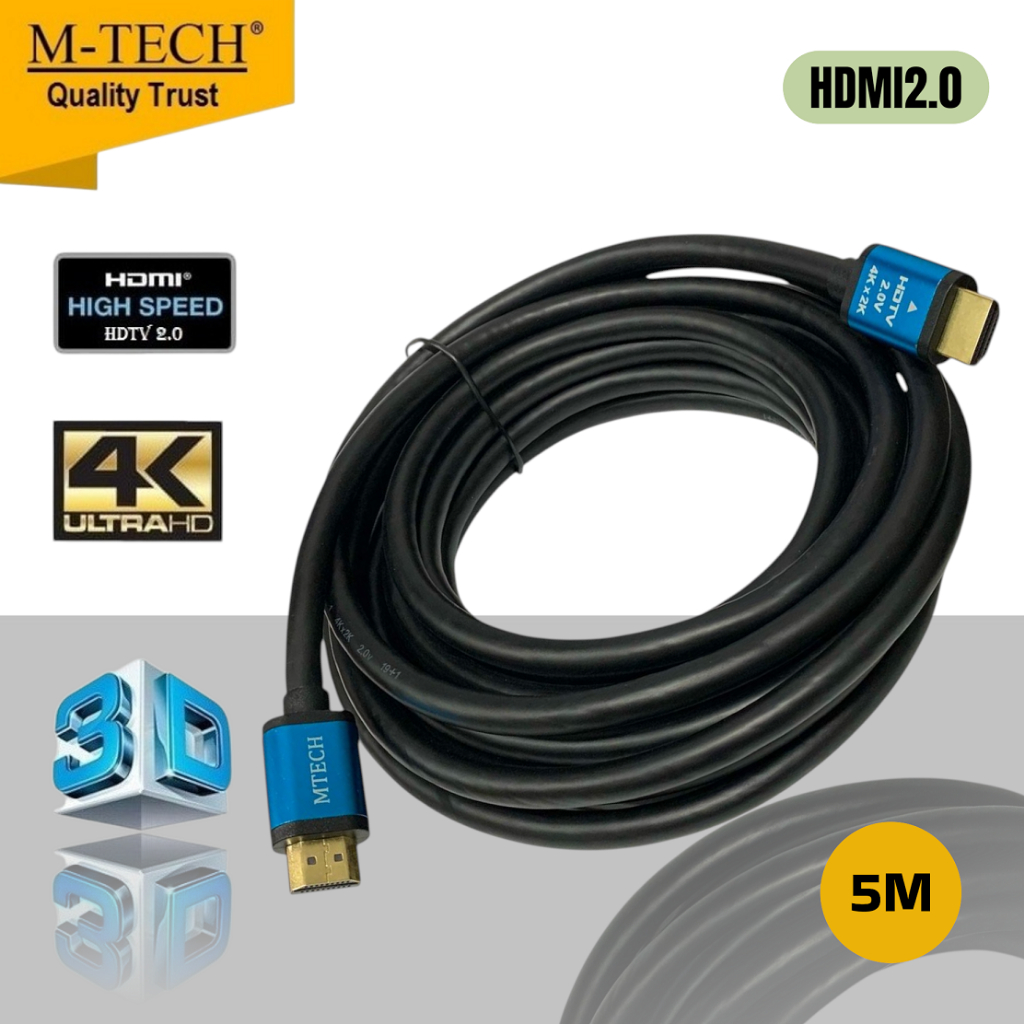 สาย Hdmi เวอร์ชัน 2.0 M-Tech 4K HDTV Premium 5m