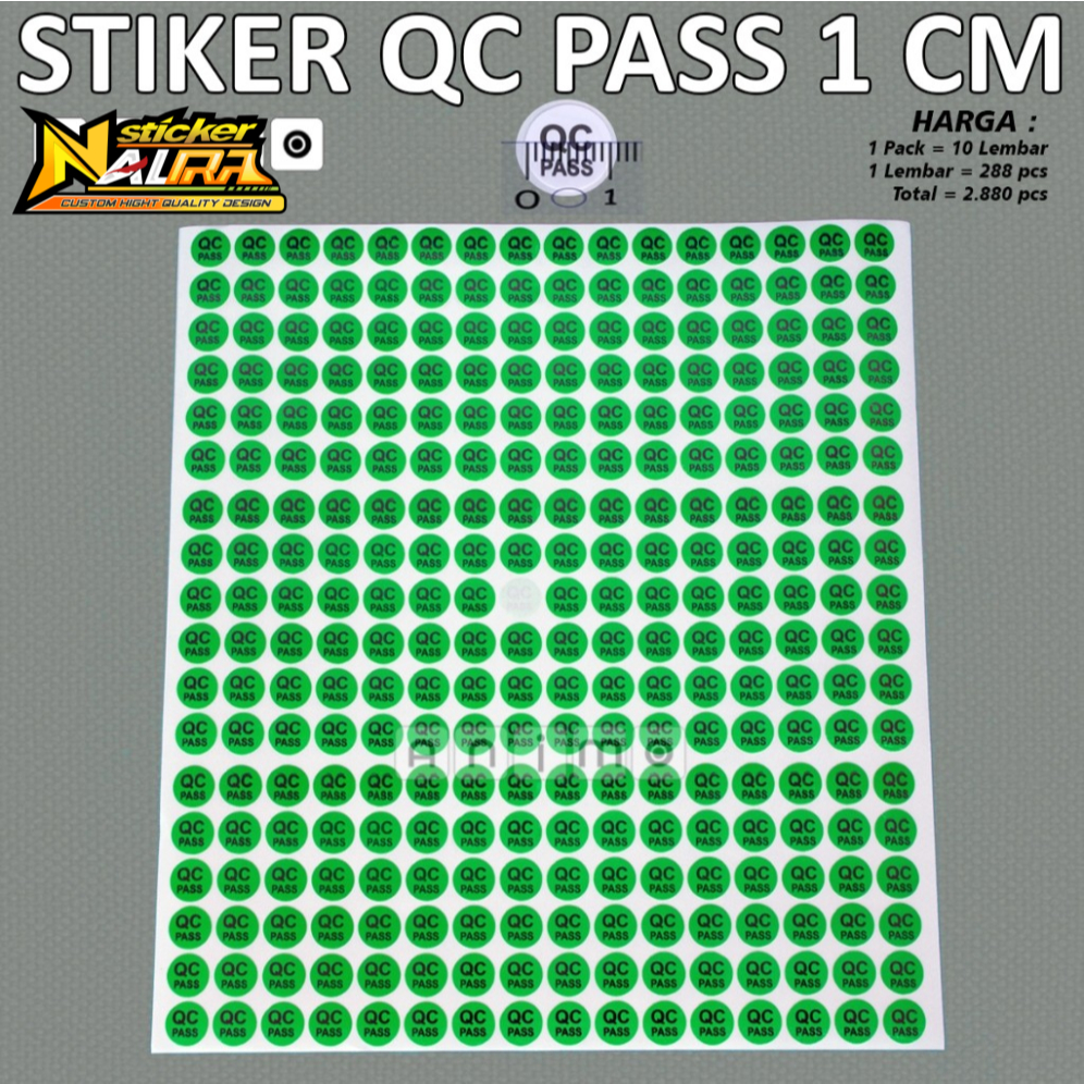 QC PASS ROUND STICKER 1 CM - QC pass 10 mm - QC PASS ขนาด 1 ซม.